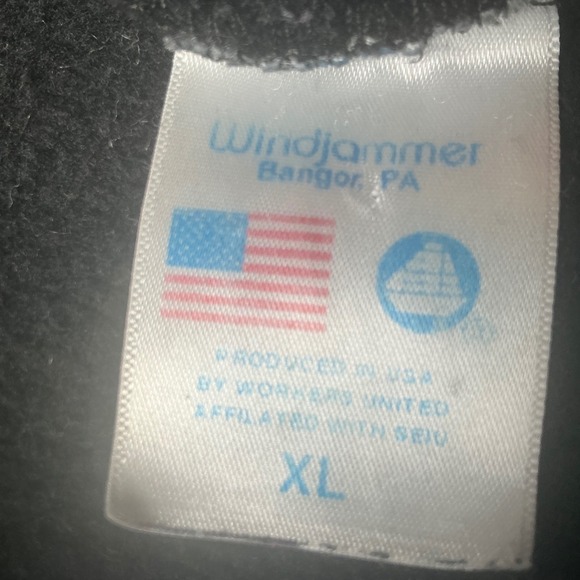 Windjammer Mens XL Country Strong Eagle Hoodie Black Made in USA Sweatshirt - Picture 3 of 9